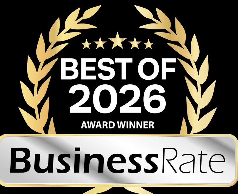 BusinessRate Best of 2026 Award Winner plaque. Del Martin Screen Printing, Screen Printer, Franklin County, Pennsylvania